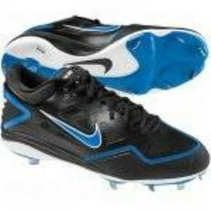 Mens Baseball Cleats Nike 16 Black Blue Zoom Air Grit Low Metal Fx Leather Shoes